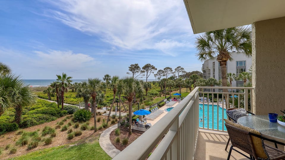 Private Balcony with Uninterrupted Ocean & Pool Views