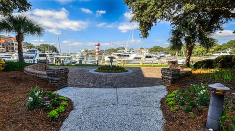View of Harbour Town Marina Across the Street