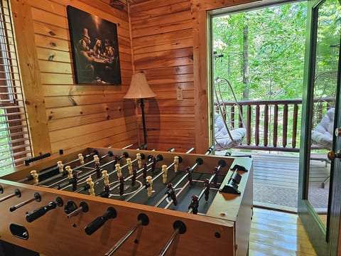 Foosball and our peaceful private lower deck