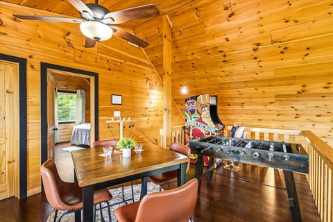Game area/work station area 2nd level with a view of the Smoky Mountains