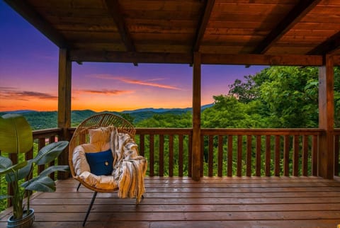 Relaxing while gazing at the view of the Smoky Mountains