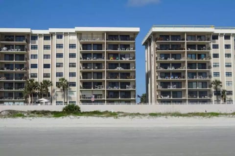 View of condo from beach