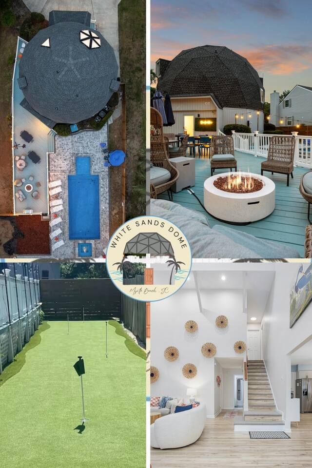 Outdoor Oasis: Dive into luxury with a stunning dome design, private pool, private putting green and fire pit!