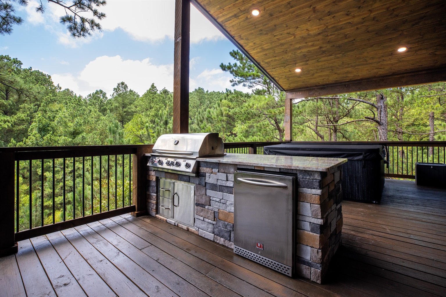 BBQ Grill & Outdoor Fridge - Once Upon A Pond - Broken Bow