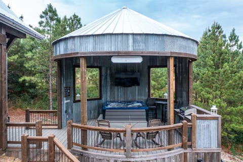 Gazebo/Silo - is secluded and surrounded by tall beautiful pine trees.