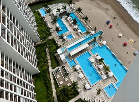 View of the pool area from the 20th floor