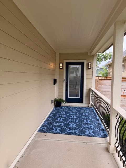 Front door with Ring alarm and coded entry.