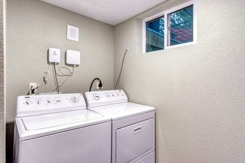 A full-size washer and dryer on site, so you can pack light and reset between adventures on a longer stay.