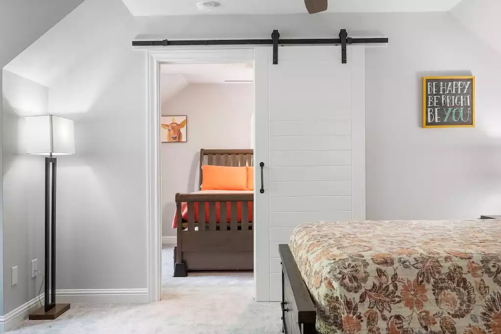 Bedroom #8. Full sized bed and twin pull out trundle bed. Bedroom #8. Full sized bed and twin pull out trundle bed. - Main House at Whispering Oaks Estate - Dripping Springs