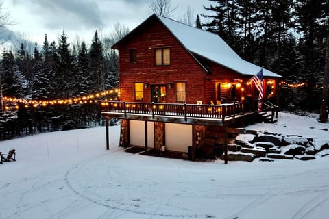 Rope lights around the property for an enchanting evening
