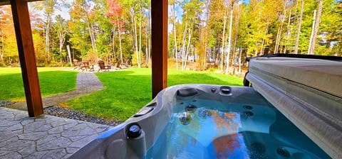 Hot tub for relaxing and enjoying the day.