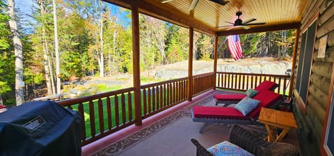 Relax on the covered porch with a view of nature