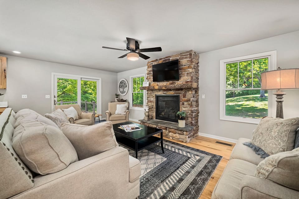 Living room with gas fireplace