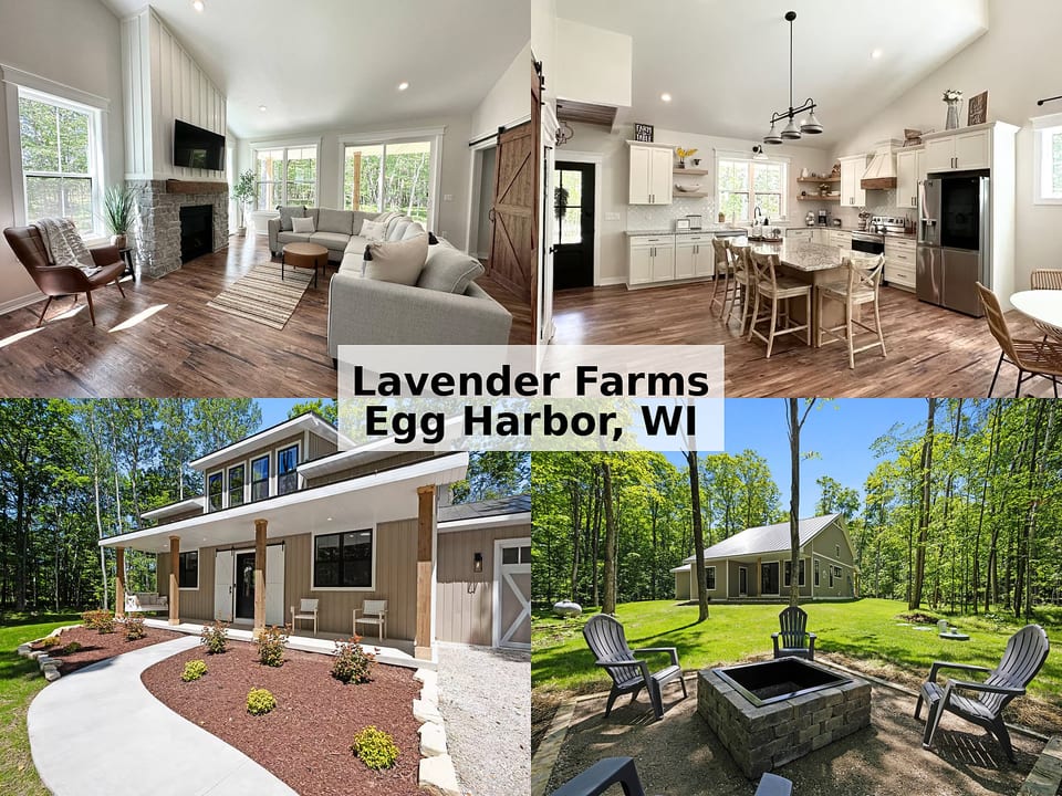 Modern woodland retreat with chef’s kitchen, porch & fire pit