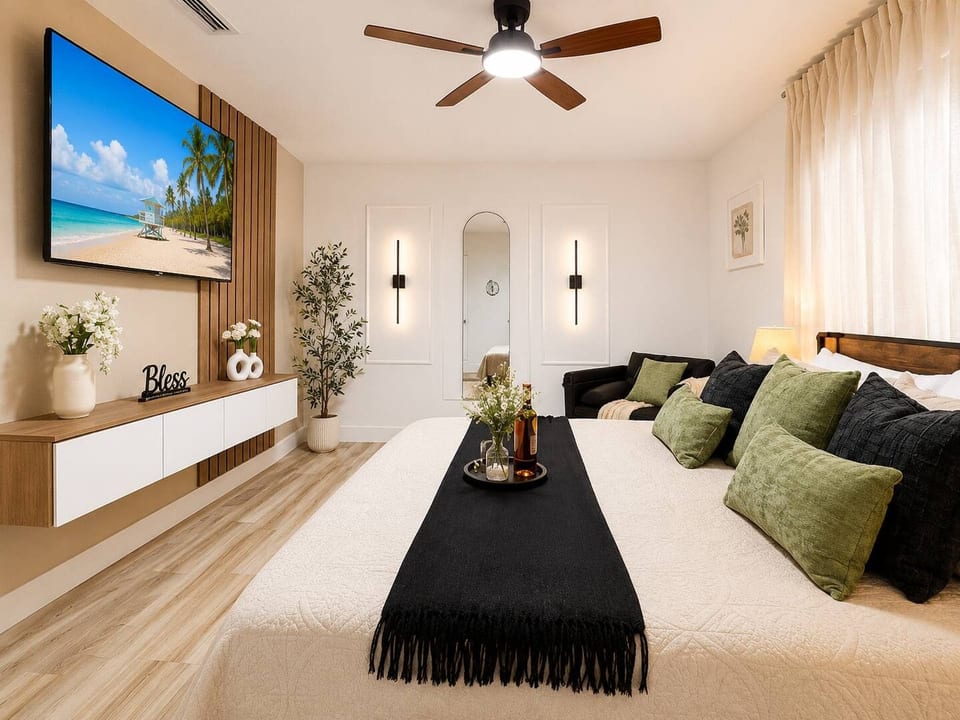 Wake up to the soft morning light in a serene bedroom, designed with attention to every detail to ensure a peaceful awakening.