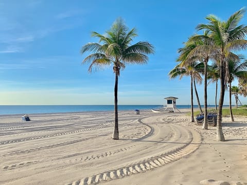 Sunny beach day at Fort Lauderdale Beach, just a short drive away.