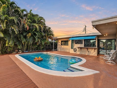 Private Backyard • Pool and Deck • Canal Views