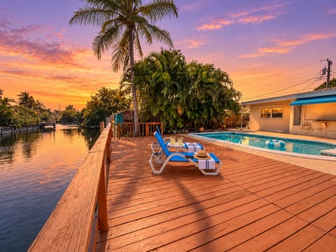 Private Backyard • Pool and Deck • Canal Views