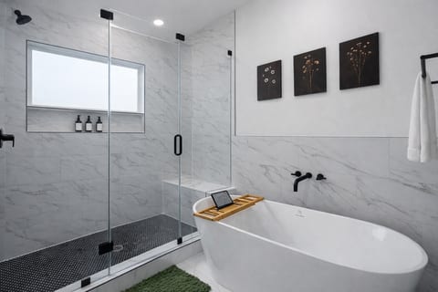 Spa-like bathroom retreat with modern finishes