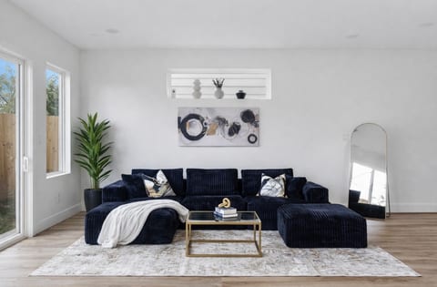 Stylish living room with cozy seating