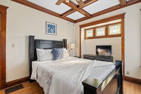 Bright, inviting bedroom with quality furnishings and a peaceful setting—perfect for both short and extended stays.