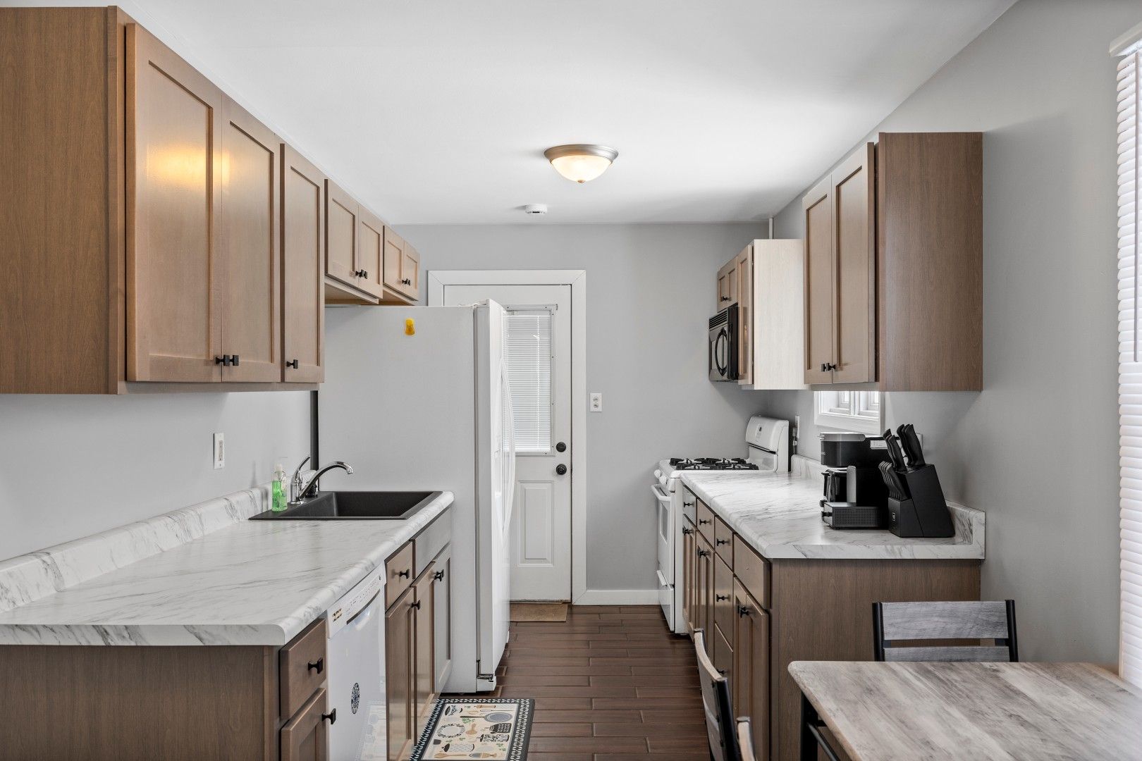 Kitchen View of Side Entrance