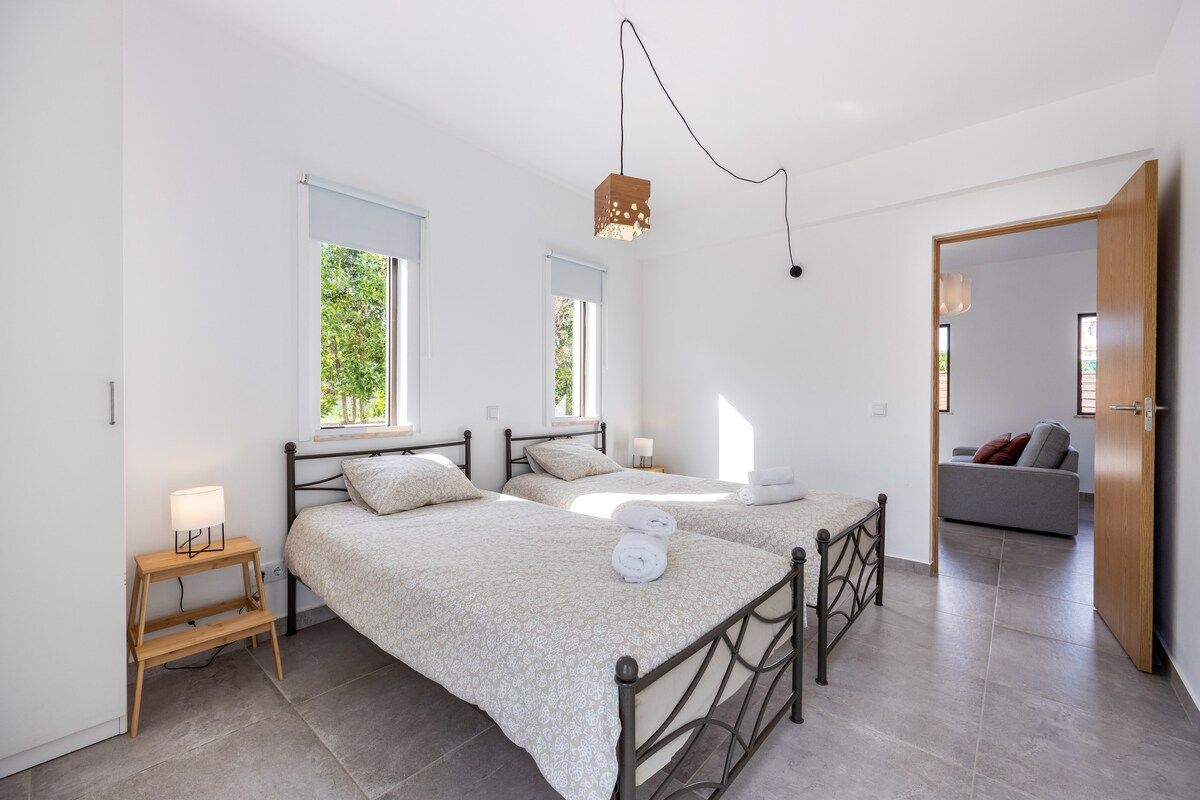 The second bedroom has two single beds (90x200cm each) that can be joined and for infants a barrier can be provided upon request.