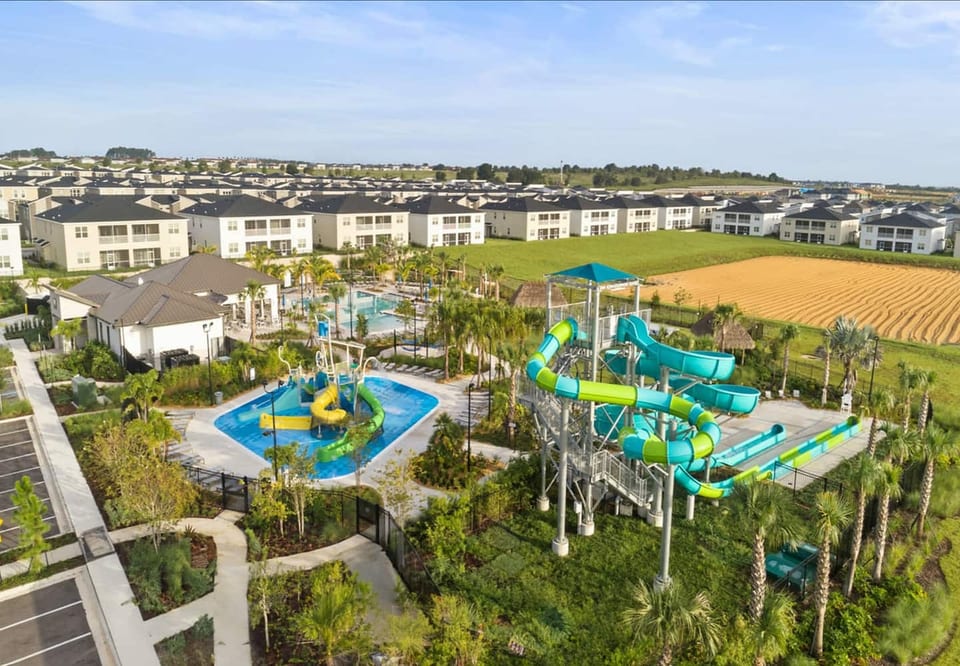 Amenities Paradise: Splash into fun with thrilling water slides and a vibrant poolside retreat!