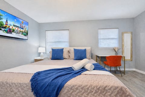 Elevate your stay: Enjoy beachy vibes and sophisticated design in a bedroom that embodies comfort and elegance your perfect getaway awaits 