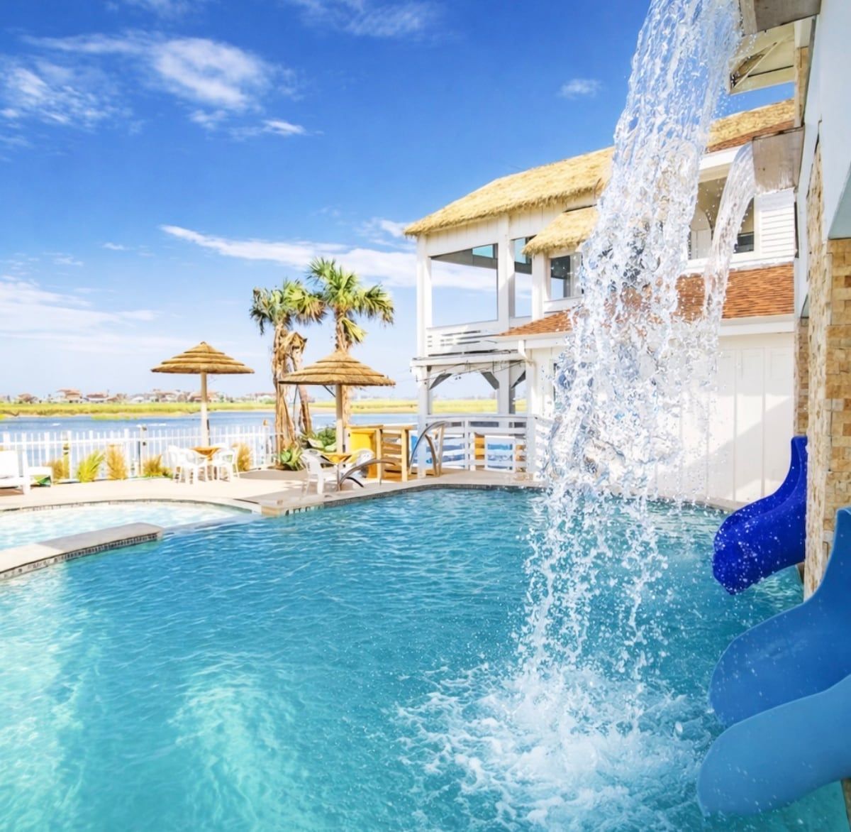 North Padre Waterfront | 2 Pools+Beach+Waterslides image 1
