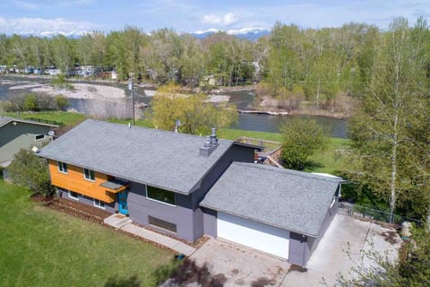 Garage fits 2 SUVs comfortably and there is also a cement pad to the side for a boat/rv