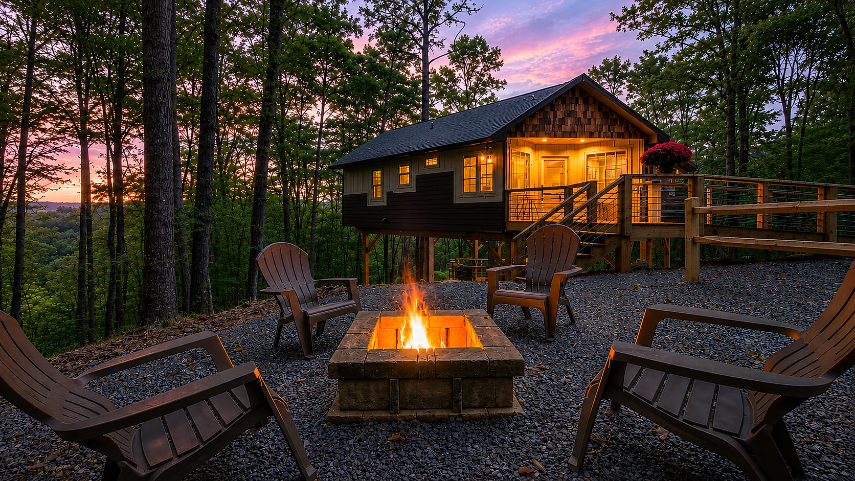 Views! Treehouse with 6 Beds, Hot Tub, & Fire Pit