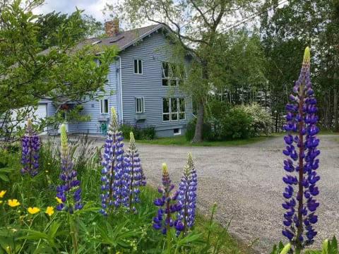 The listing is located on the lower floor of a 2-story log cabin