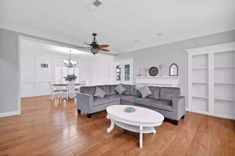 Living room with wet bar