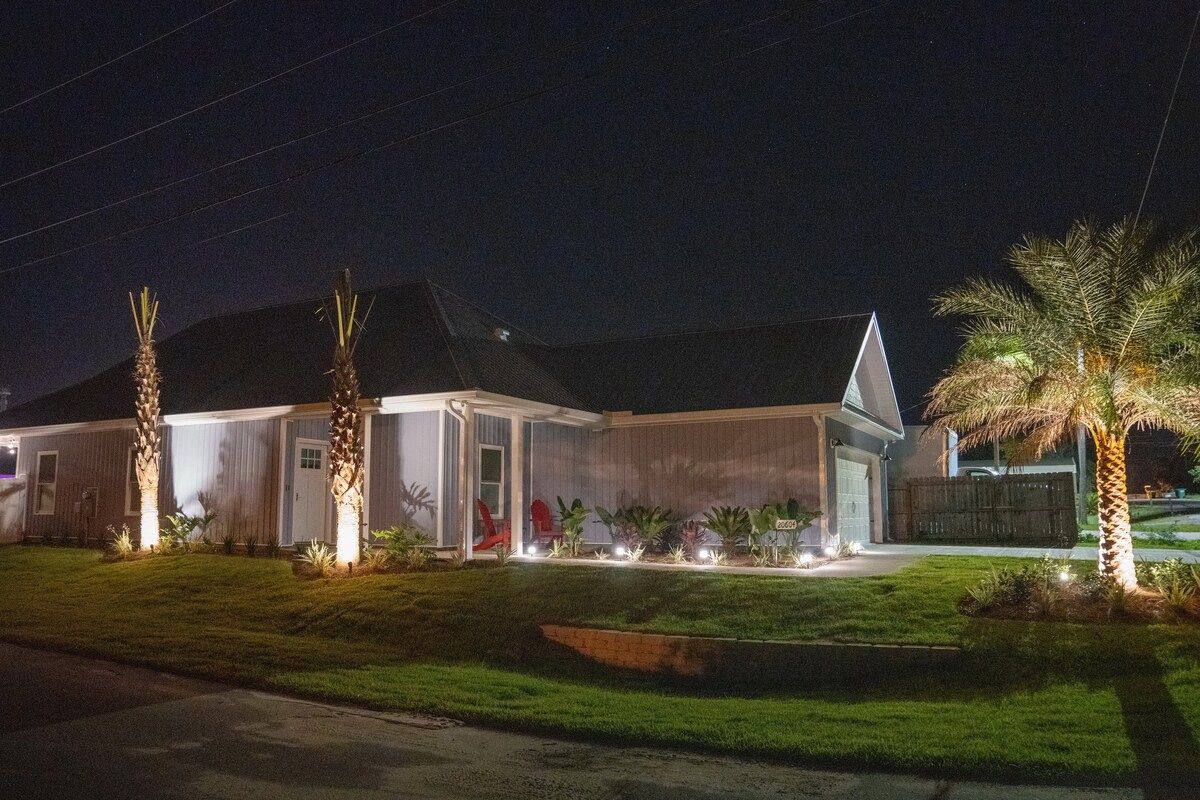 Beautifully landscaped with night lights to highlight