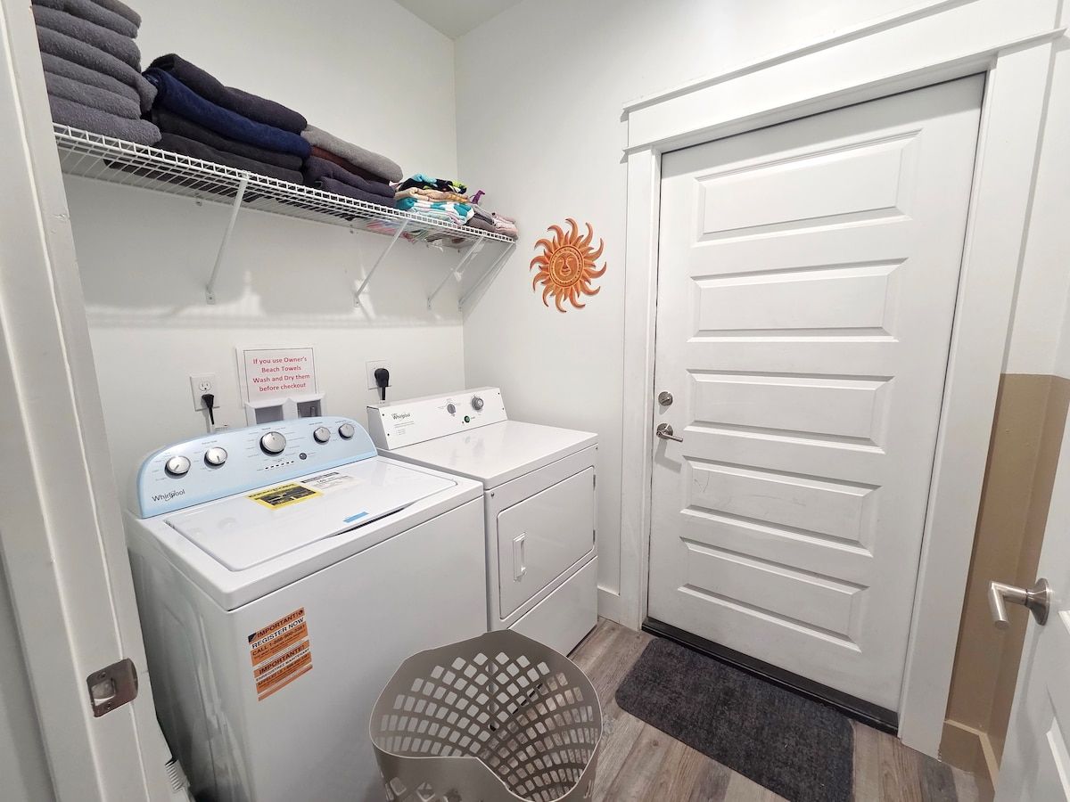 Large Capacity Washer and Dryer for your use.