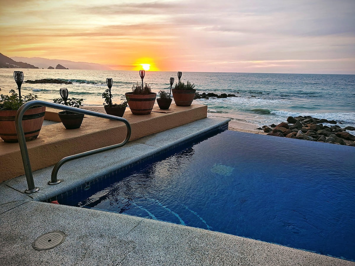 Enjoy the sunset from your private infinity pool