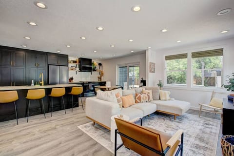 Stunning and stylish living room and kitchen