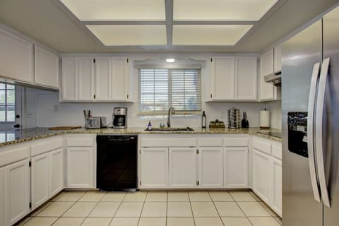 Large kitchen with big fridge!