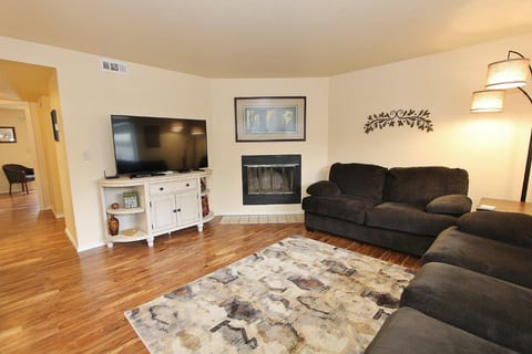 Radiant Living room, Smart TV, wood burning stove