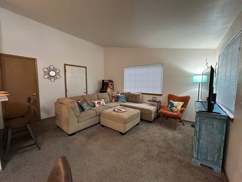 Exotic Living room view from dining area