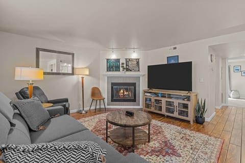 cozy living room with queen size sofa sleeper