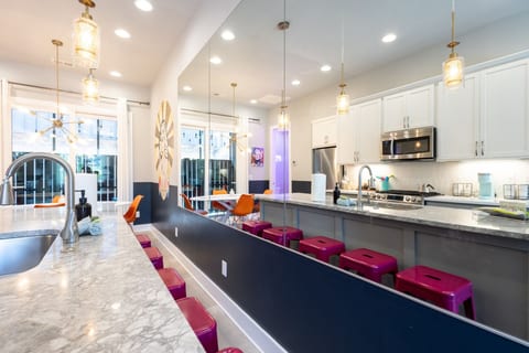Spacious breakfast bar with room for the whole crew to gather