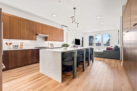 spacious kitchen counter seats 4