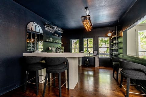 Vibrant Nashville nightlife meets cozy home vibes at this sleek indoor bar