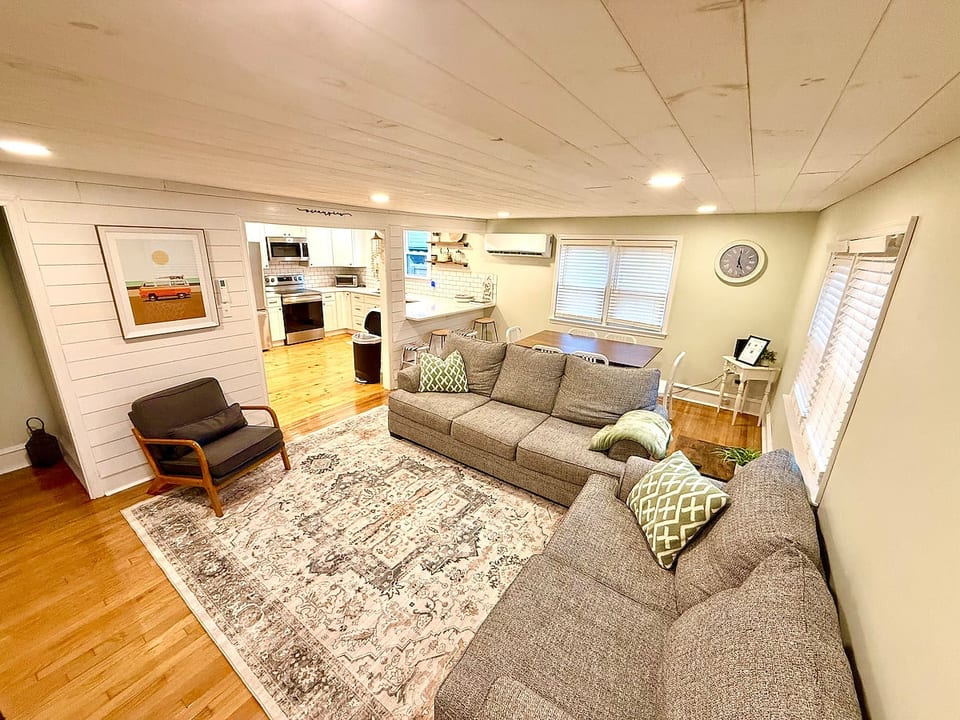 Cozy living room perfect for relaxing after a long day on the sand
