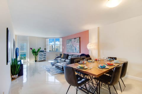 Dining area and living room