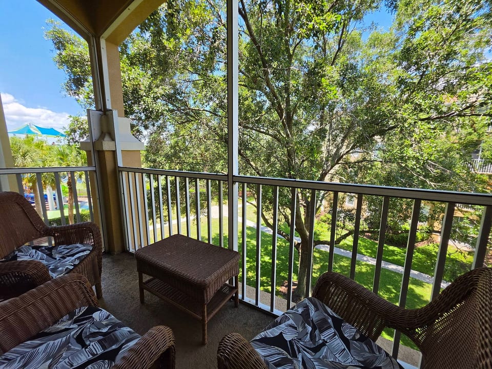 Nice view of the resort for your morning coffee. 