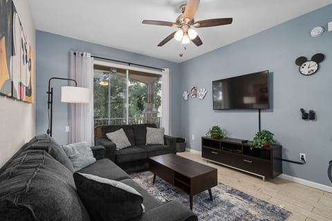 Living room with smart TV