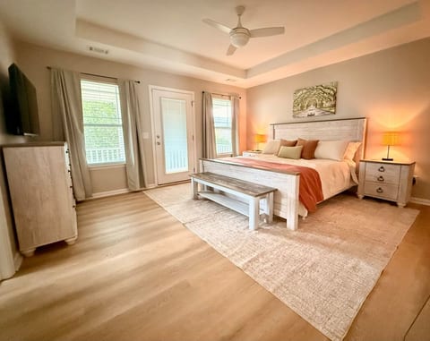 The Savannah Room -  Upstairs King suite with HUGE private balcony & ensuite bathroom featuring jetted jacuzzi tub and separate shower.